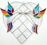 Hummingbird Heart Stained Glass