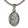 Silver Locket with Amethyst Necklace