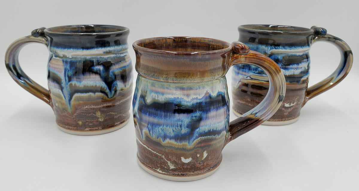 Hill Pottery Black and Blue Landscape Mug Many Hands Gallery