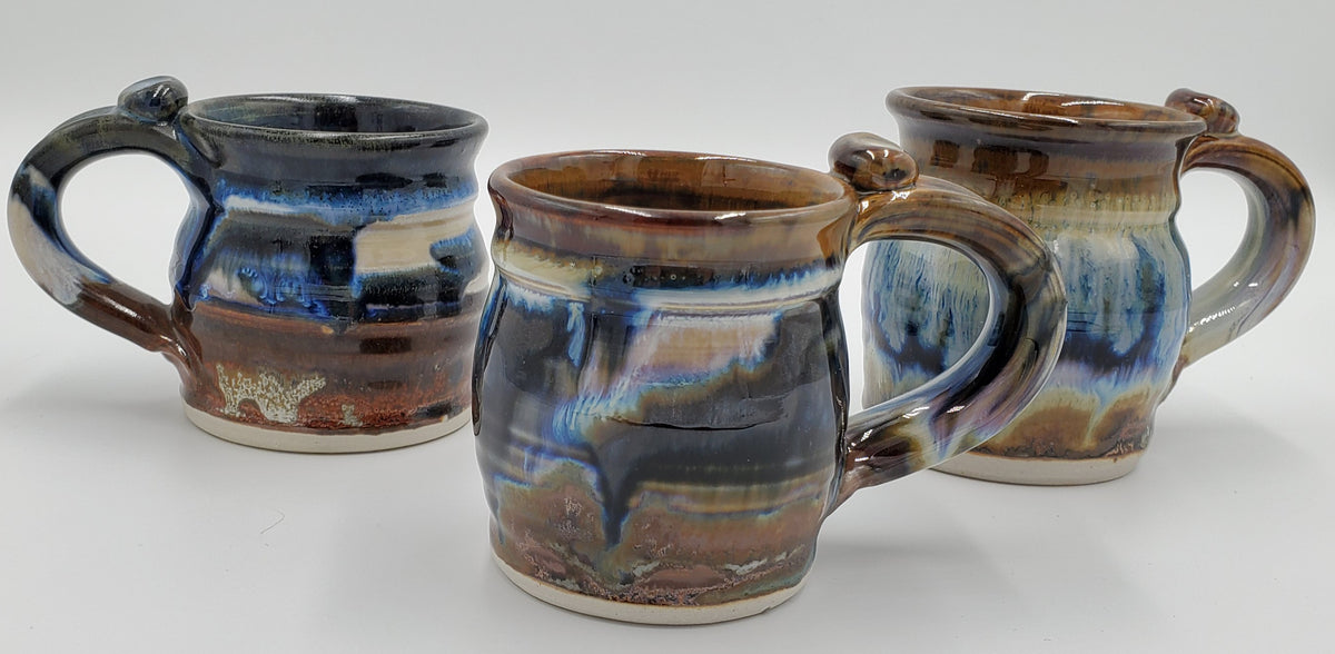 Hill Pottery Black and Blue Landscape Mug Many Hands Gallery