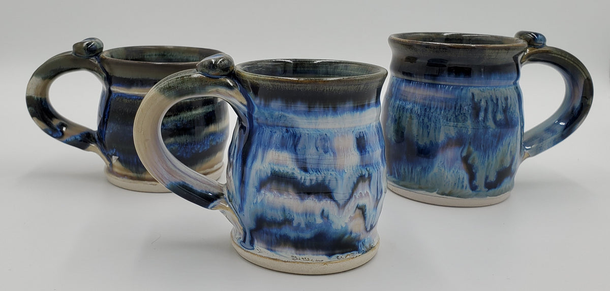 Hill Pottery Black and Blue Mug Many Hands Gallery