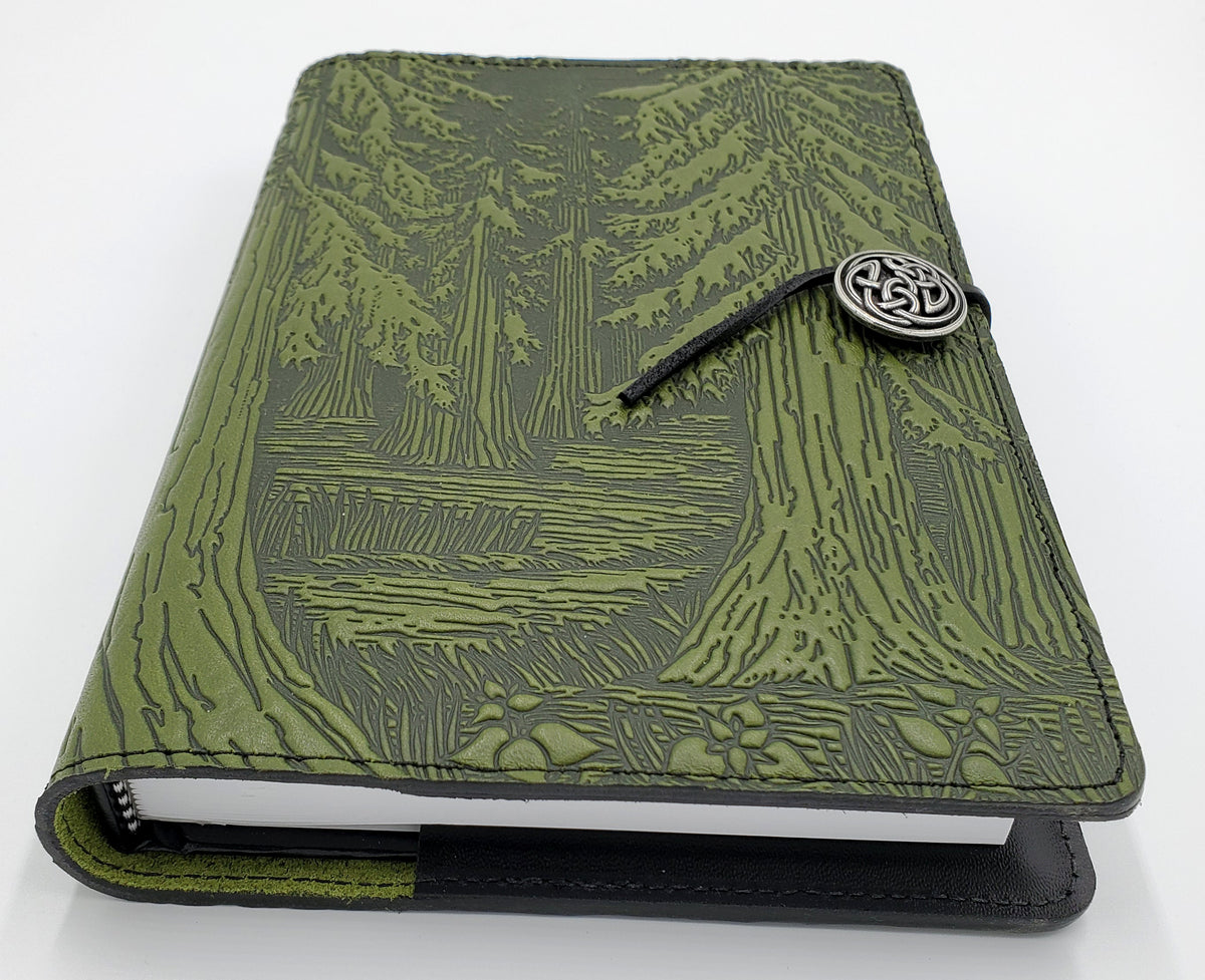 Oberon Design Extra Large Leather Refillable Journal, Forest