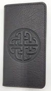 Leather Checkbook Holder/Wallet - Celtic Knot
