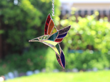 Large Beveled Hummingbird Stained Glass