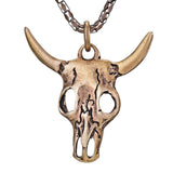 Copper Cow Skull Necklace