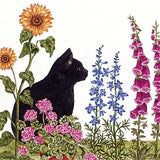 Flour Sack Towel - Cat in the Garden