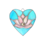 Lotus in Heart Stained Glass