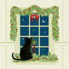 Flour Sack Towel - Christmas Cat