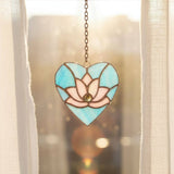 Lotus in Heart Stained Glass