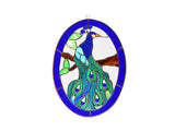 Oval Peacock Stained Glass
