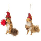 Felted Squirrel Ornament