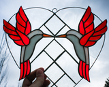 Hummingbird Duo Stained Glass