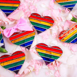 Small Rainbow Hearts Stained Glass