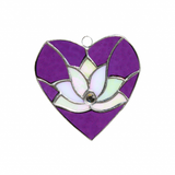 Lotus in Heart Stained Glass