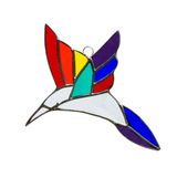 Large Beveled Hummingbird Stained Glass