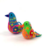 Embroidered Song Bird Ornament