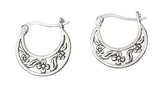Sterling Silver Flower Hoop Earrings