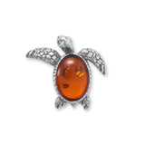 Baltic Amber Turtle Necklace