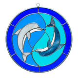 Yin and Yang Dolphins Stained Glass