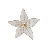 White Poinsetta Clip Ornament