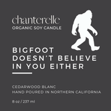 Bigfoot Doesn't Believe in You Either Candle