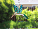 Large Beveled Hummingbird Stained Glass