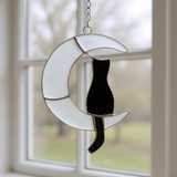 Half Moon Kitty Stained Glass