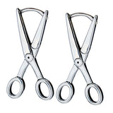 Silver Scissor Hoops