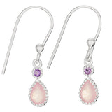 Amethyst and Rose Quartz Earrings