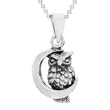 Owl in Moon Necklace