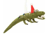 Felted Alligator Ornament