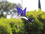 Large Beveled Hummingbird Stained Glass