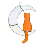 Half Moon Kitty Stained Glass