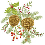 Flour Sack Towel - Holiday Pines Cones
