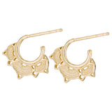 Gold Plated Wavy Hoop Earring