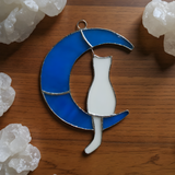 Half Moon Kitty Stained Glass