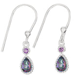 Mystic Fire Topaz and Amethyst Earrings