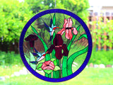 Hummingbird Stained Glass Panel