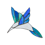 Large Beveled Hummingbird Stained Glass