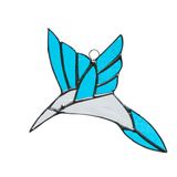 Large Beveled Hummingbird Stained Glass