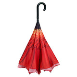 Umbrella - Reverse Close Red Daisy