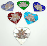 Lotus in Heart Stained Glass