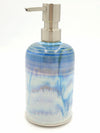 Liscom Hill Pottery - Black and Blue With Teal Lotion Bottle