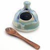 Liscom Hill Pottery - Black and Blue with Seafoam Salt Cellar