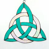 Triskelion Stained Glass - Aqua Green