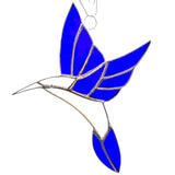 Large Hummingbird Stained Glass with Bevel