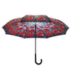 Umbrella - Reverese Close Stained Glass Poppies
