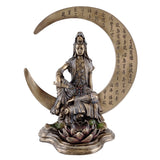 Large Water & Moon Quan Yin with Lotus Incense Burner