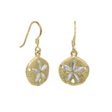 Silver and Gold Sand Dollar Earrings