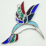 Colorful Hummingbird Stained Glass with Bevel